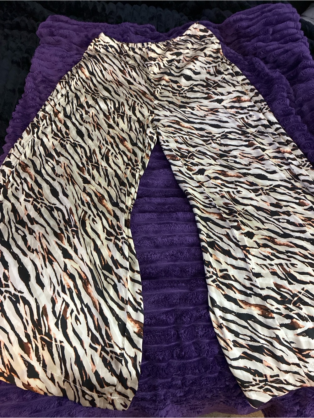torrid Animal Stripe Smocked Waist Wide Leg Pants - Black, White, Brown